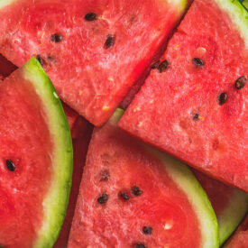 Sliced red ripe watermelon. Fruit background and texture